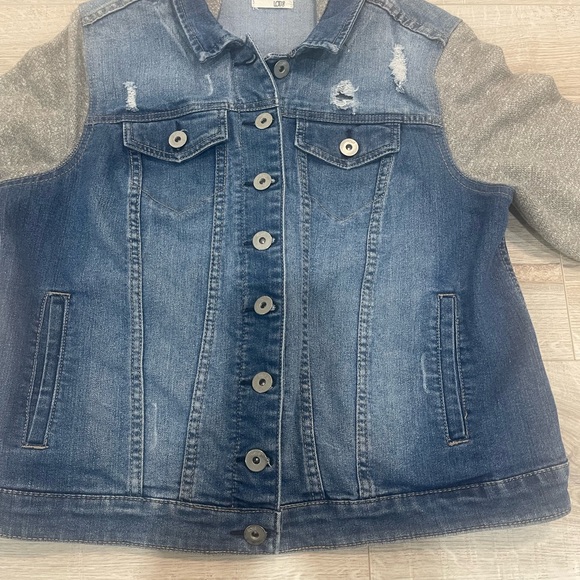 Lot18 hooded jean jacket-12 - Picture 6 of 11